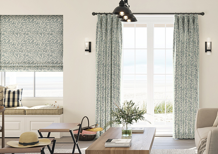Trailing Vines, Victorian Blue - Made to Measure Curtains - Image 3